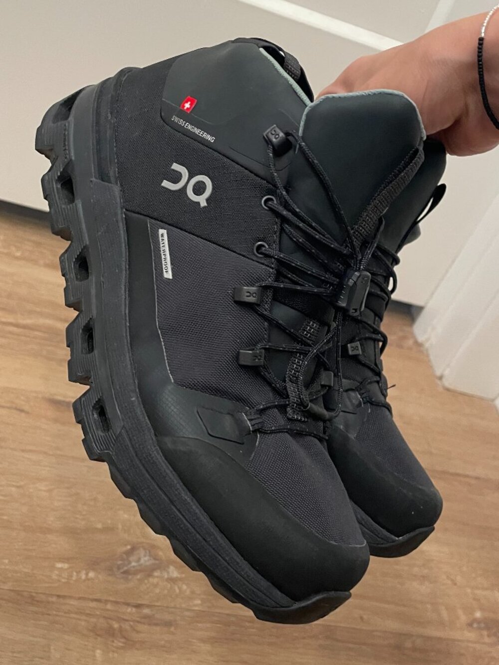 On Cloud Black Waterproof Hiking Boots